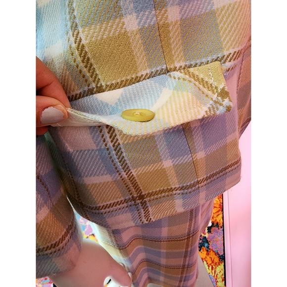 Vintage 1960's Deadstock Plaid in Blue, White, Yellow Skirt Suit | XS to Small - Picture 14 of 14